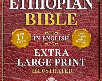 Gesamte äthiopische Bibel – Extragroßdruck illustrierte Studienausgabe | Englische & Spanische christliche Bibel