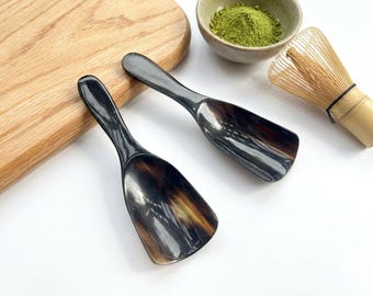 Natürliche Horn Tee Schaufel, Handgefertigte Kaffeebohne Schaufel, Umweltfreundliche Zen Tee Zeremonie Zubehör