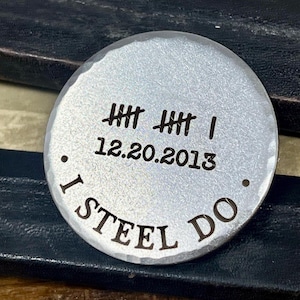 Steel 11th Anniversary Tally Marks Keychain, Anniversary Gifts for Him, Steel Anniversary, 11 Years Anniversary Metal Date, 11th Anniversary