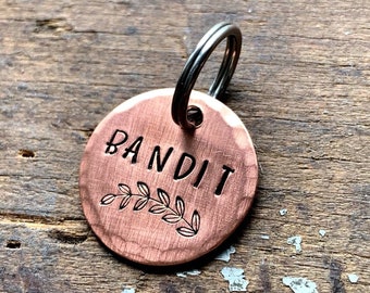 Mini Copper Cat ID Tag, Personalized Cat Lover Gift