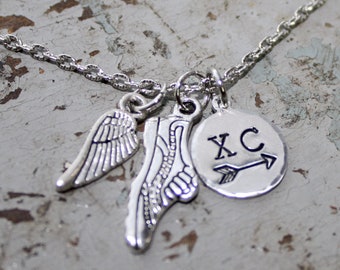 Cross Country Necklace, XC Running Jewelry, Distance Runner Gift, Coaches Gift