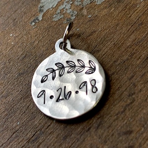 Custom Date Charm, Personalized Wedding Date Pendant for Necklace