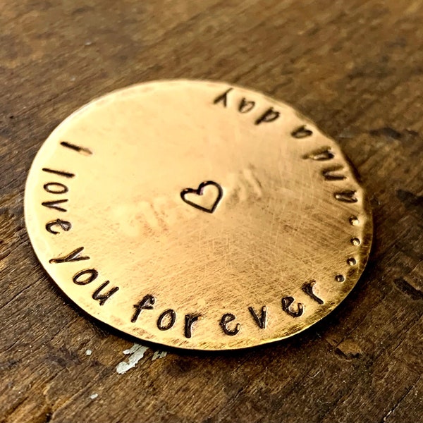 Love You Forever Sentimental Gift, Custom Brass 21st Anniversary Gifts