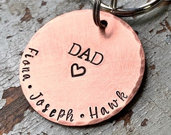 Personalized Gifts for Dad, Step Dad Gift, Custom Dad Keychain, Kids Names Keychain