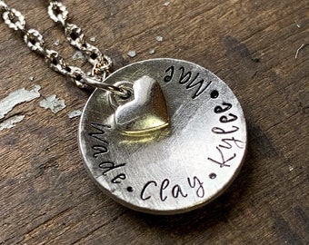 Mothers Day Necklace, Mom Necklace with Kids Names, Personalized Gifts for Momma