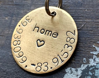 Coordinate Keychain, Moving Gift for Son Daughter, Sentimental Gift, Latitude Longitude Gift