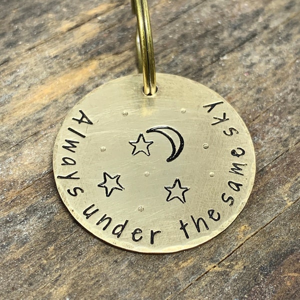 Long Distance Gift for Boyfriend, Always Under the Same Sky Keychain