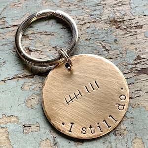 Eighth Anniversary Gift, Bronze Anniversary, Tally Marks Keychain, Anniversary Gift for Him, Wedding Anniversary Personalized Gift