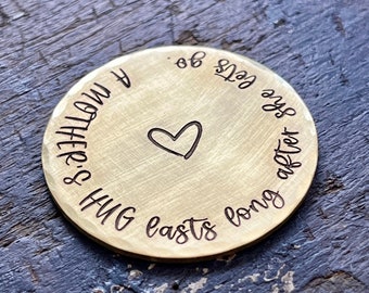 Keepsake for Mom from Daughters and Sons, Handmade Brass Token, Gift for Moms Who Cherish Memories and Sentiments
