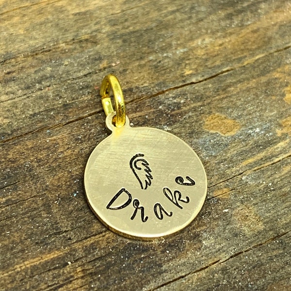 Bereavement Gift, Tiny Hammered Gold Charm, In Loving Memory Charm