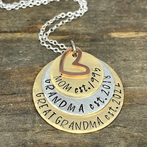 Great Grandma Gift, Nana Mothers Day Jewelry, Grandmother Family Necklace Personalized, Great Grandma Jewelry