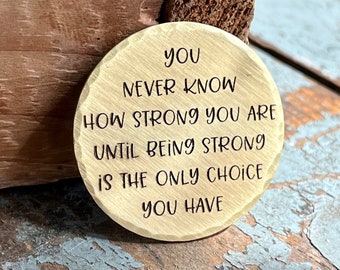 Sobriety Coin, Personalized Pocket Hug, Inspirational Quotes, Thinking of You Gifts, Gift for Sobriety Anniversary