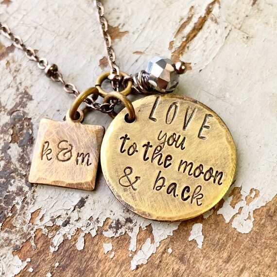 To My Wife Necklace I Love You To The Moon And Back Gift For Her Wife Cute Valentines Day Anniversary Present Silver Moon Pendant Jewelry