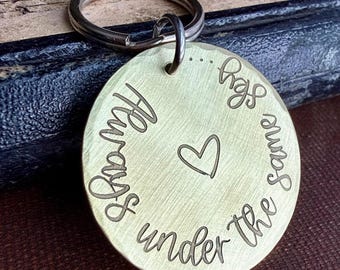 Long Distance Keychain Gift | Always Under the Same Sky | Personalized Keepsake