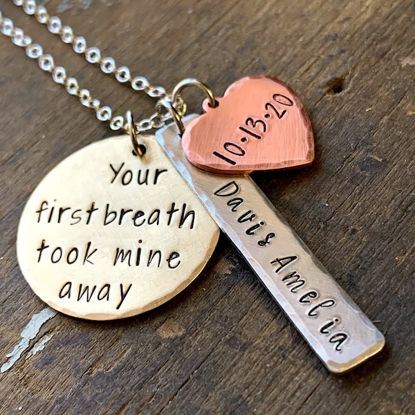 First Time Mom Gift for Mothers Day, Expecting Mom Gifts, Baby Name Necklace, New Mom Jewelry