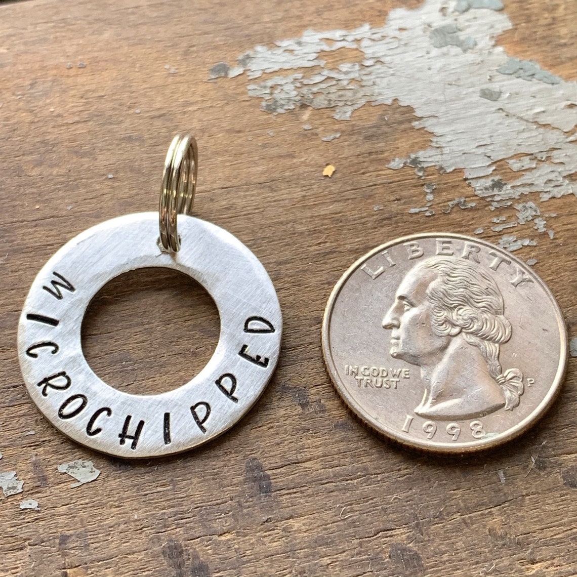 Microchipped Dog Tag Microchipped Tag for Pet Custom Dog Tag Etsy