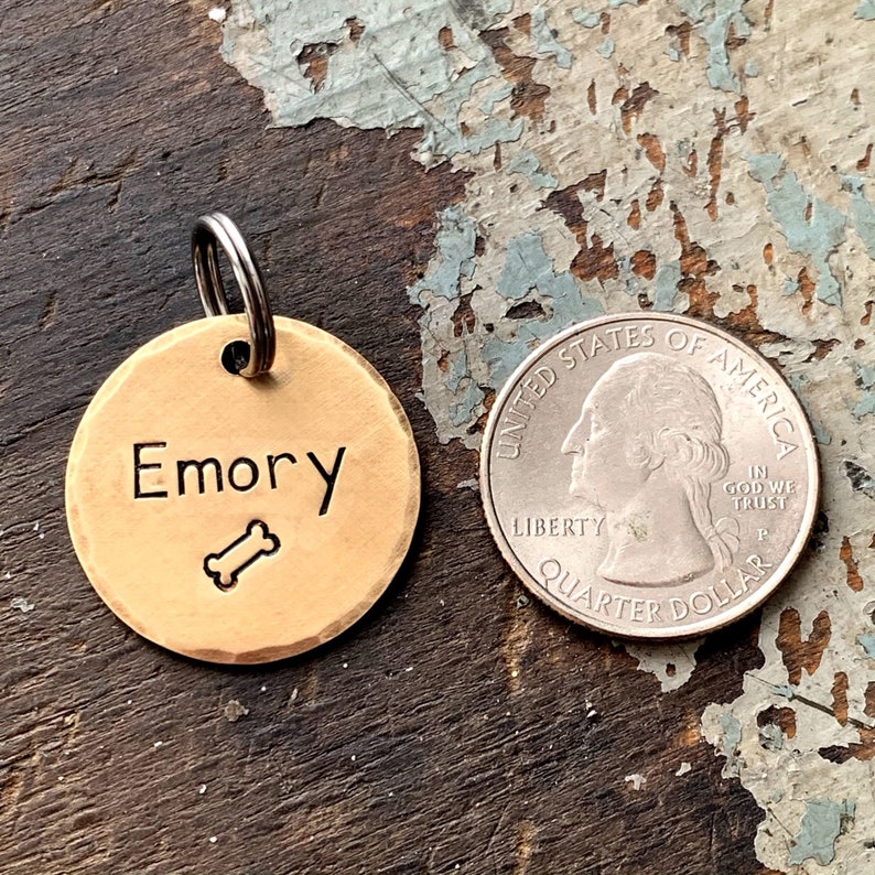 Dog Name Tags Pet Name Tag Rose Gold Dog Tag Double Sided Etsy