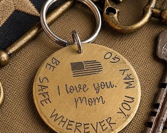 Gift for Long Distance Military, Deployment Gift, Personalized Pocket Coin, Custom Engraved Token
