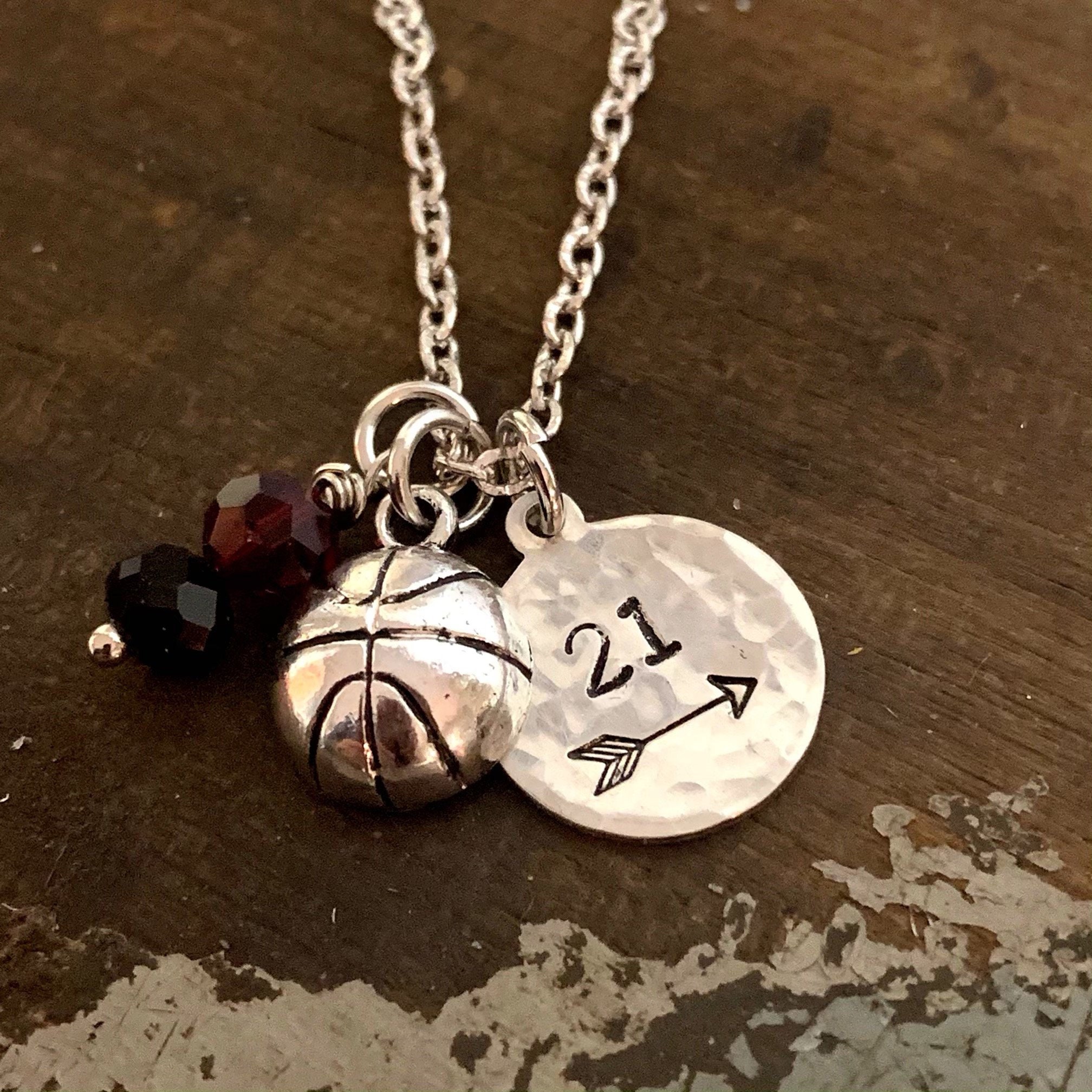 Personalized Sports Jewelry Basketball Mom Necklace Custom Etsy