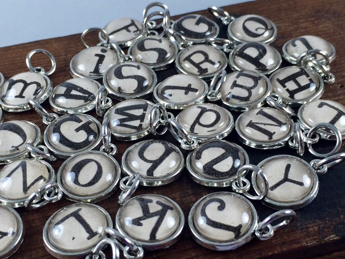 Alphabet Charms Silver Letter Charms Initial Jewelry Add A Etsy Australia