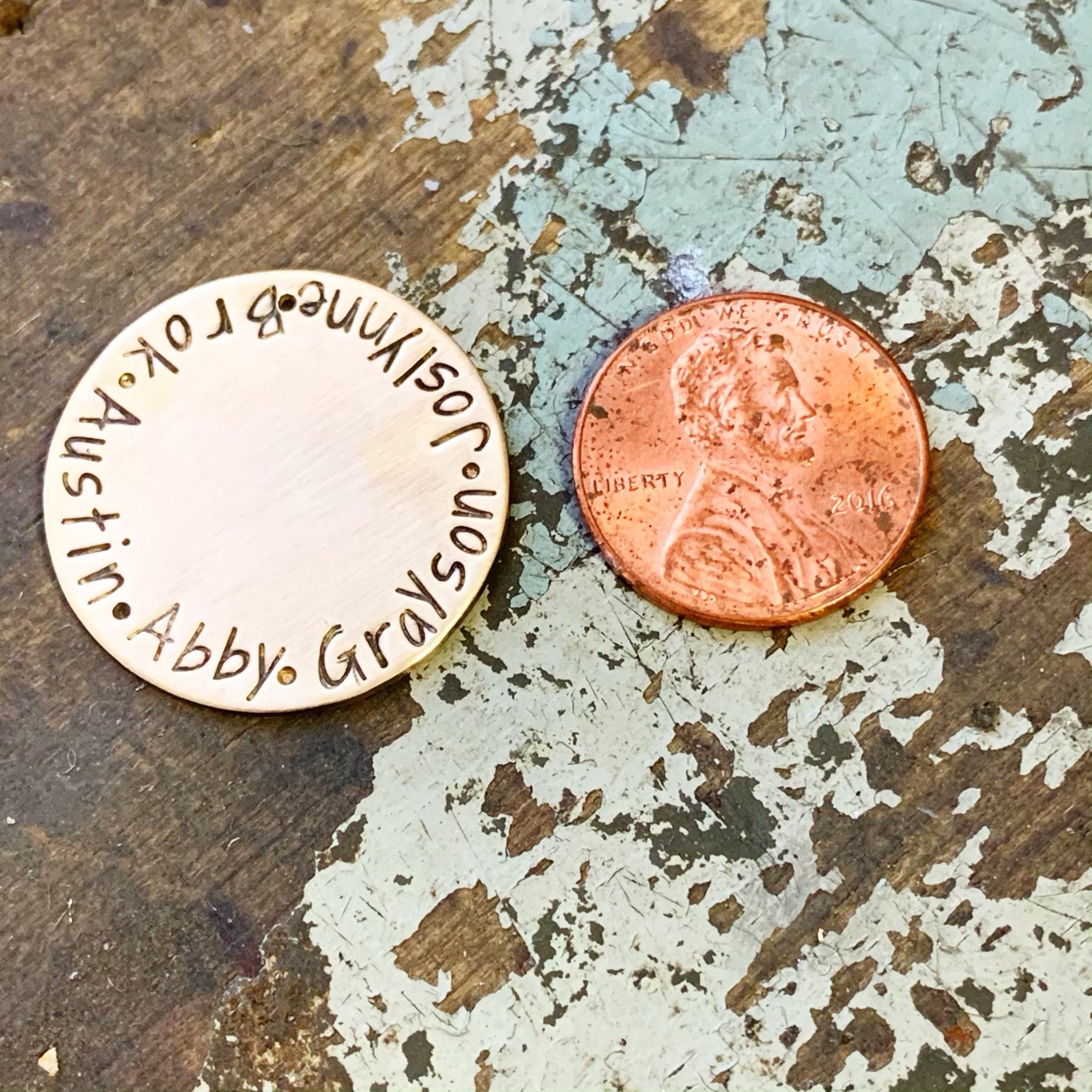 Personalized Pocket Coin Custom Engraved Brass Token Gifts Etsy