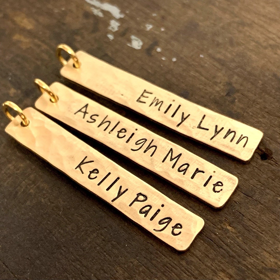 Personalized Name Gold Bar Charm, Add on Custom Charms, Personalized