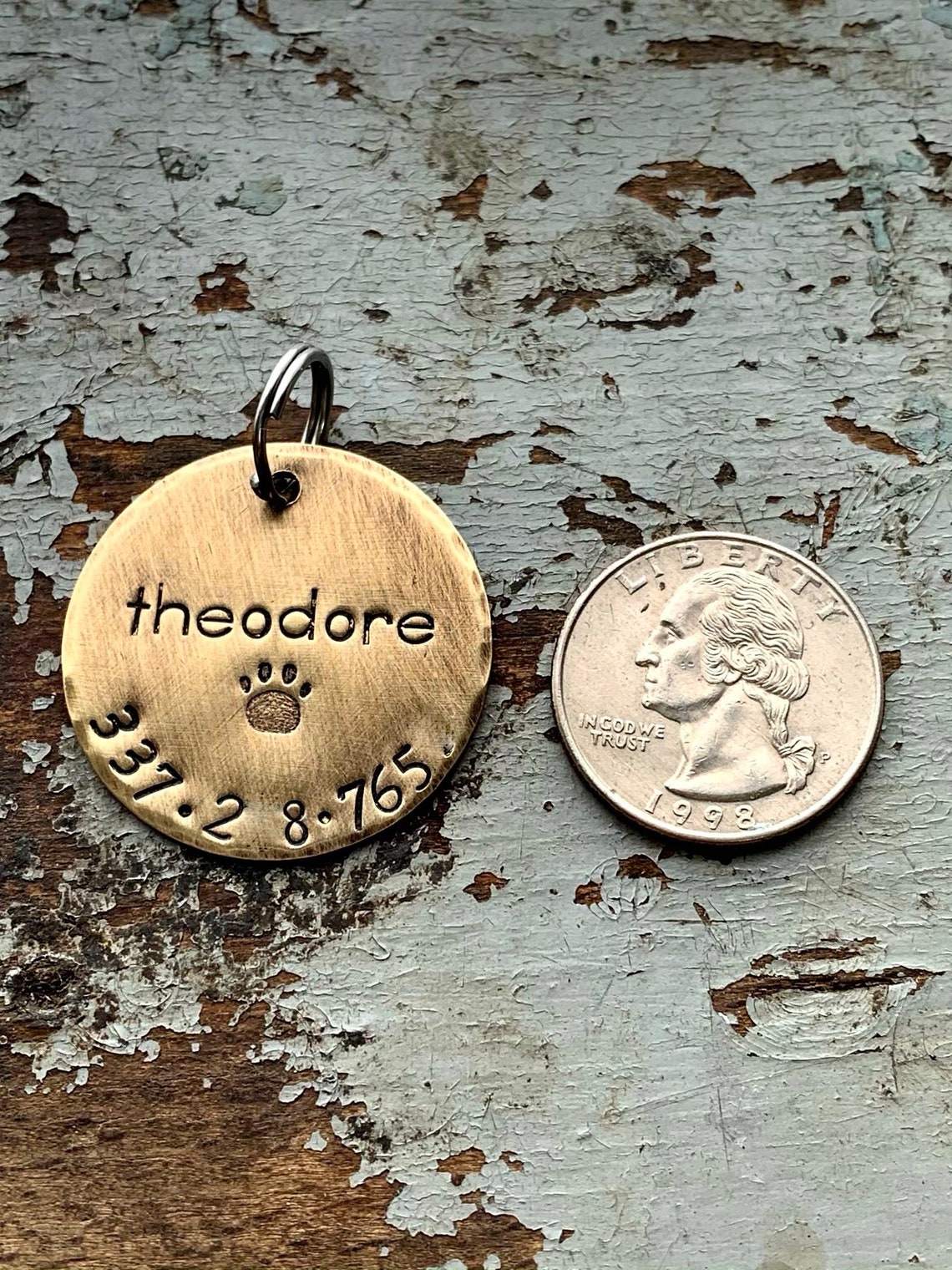 Gold Dog Tag for Collar Brass Name Tag for Pet Personalized Etsy