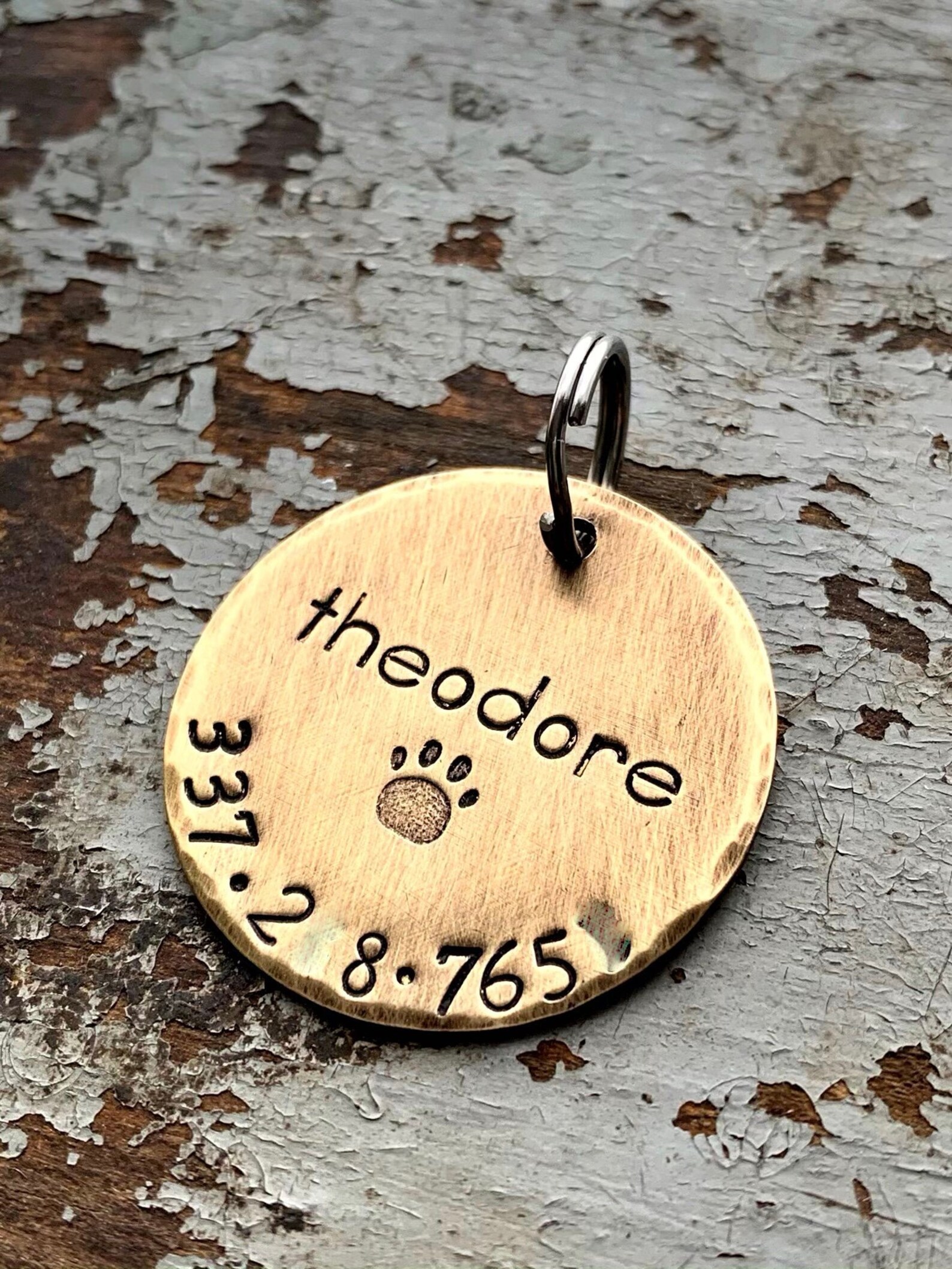 Gold Dog Tag for Collar Brass Name Tag for Pet Personalized Etsy