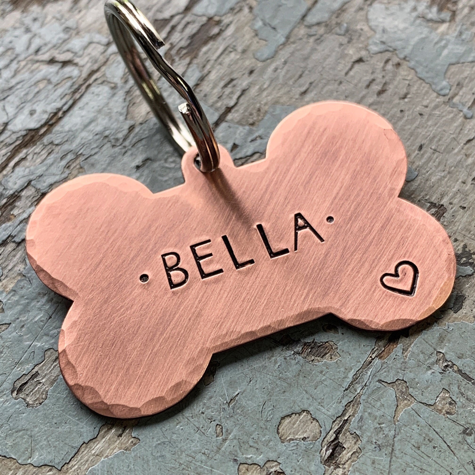 Bone Shaped Dog Tag Large Rose Gold Dog Tag Personalized Etsy UK