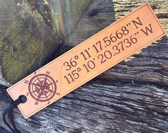 5th Anniversary Gift for Husband | 5 Years Married Bookmark | Personalized Wedding Coordinates