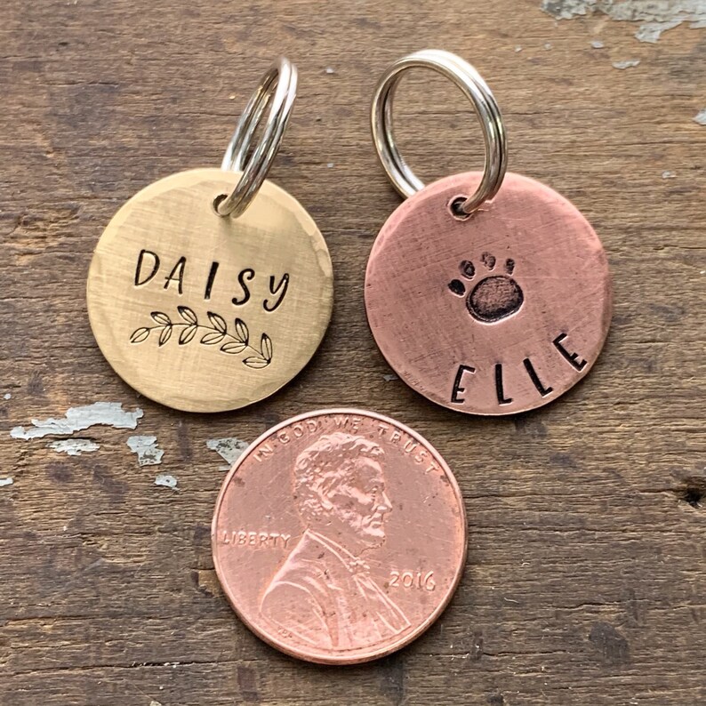 Mini Dog Tag Custom Small Dog Tags Rose Gold ID Tag Etsy