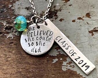 Graduation Necklace for Her, She Believed Necklace, Gift for Daughter from Parents