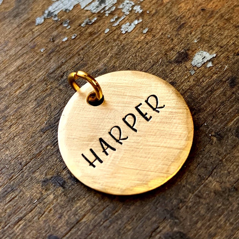 Gold Name Charm Custom Engraved Charm Personalized Jewelry Etsy