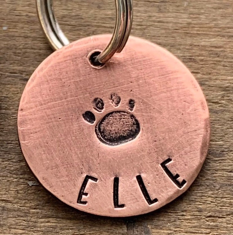 Small Copper Pet Tag Personalized Dog ID Tag Custom Engraved Etsy