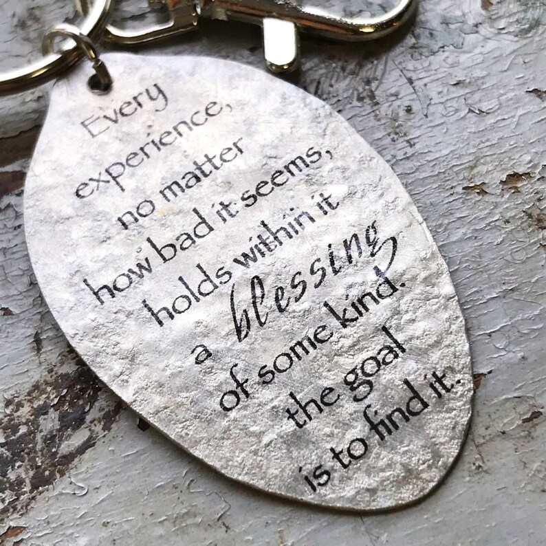 Spoon Pendant Keychain inspirational Quote Spoon Pendant Everything Holds A Blessing