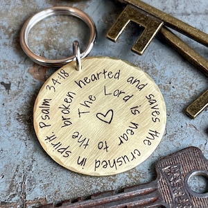 Pocket Hug Christian Gift, Bible Verse Pocket Coin, Pocket Hug, Words of Affirmation Gift, Christian Psalm 34 Token