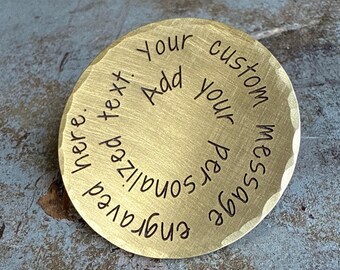 Two Sided Custom Engraved Brass Decision Coin: Personalized Sentimental Gift