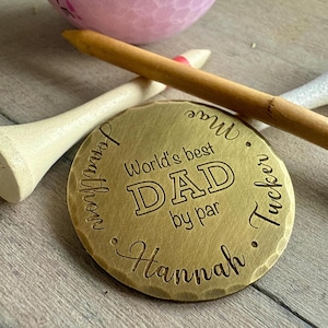 Golf Gifts, Golf Ball Marker for Dad, Personalized Ball Marker, Dad Golf Gift from Kids
