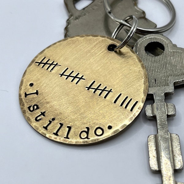 Bronze Anniversary, Tally Marks Keychain, 19th Anniversary Gift, Nineteenth Anniversary Gift for Him, Wedding Anniversary Personalized Gift