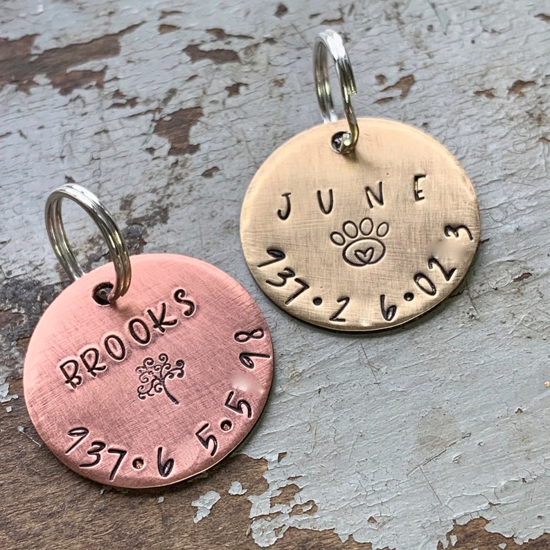 Dog ID Tag Personalized Dog Tag Gold Dog Tag Custom Pet ID Etsy