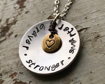 Winnie the Pooh, Braver Stronger Smarter Necklace, Courage Jewelry