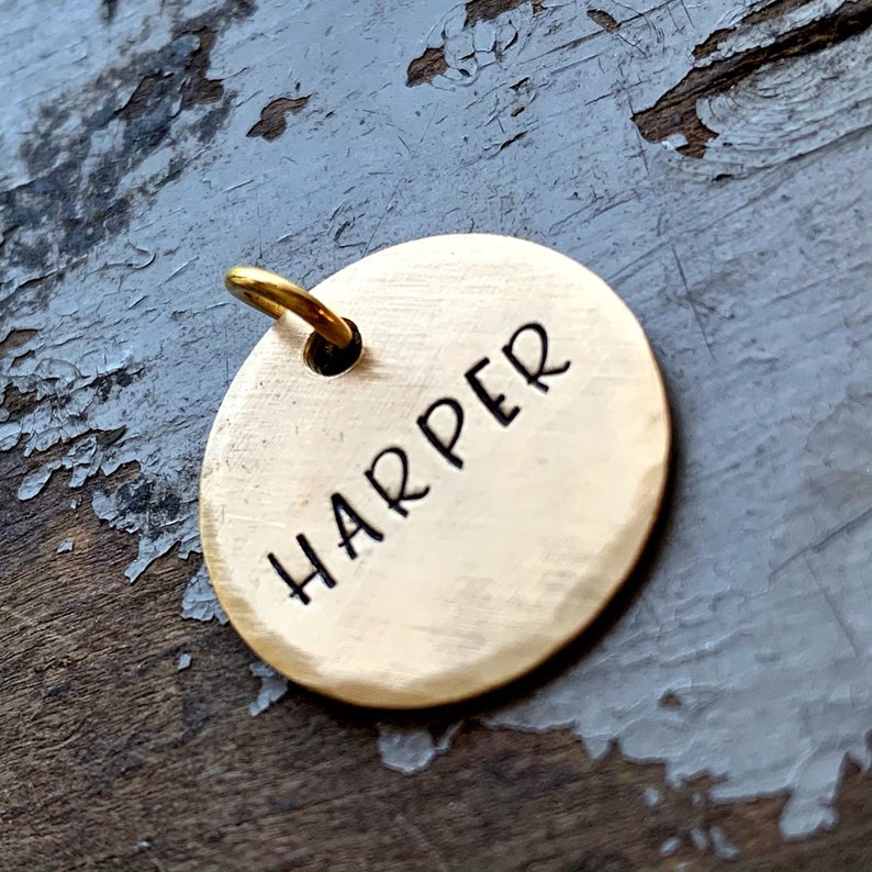 Gold Name Charm Custom Engraved Charm Personalized Jewelry Etsy