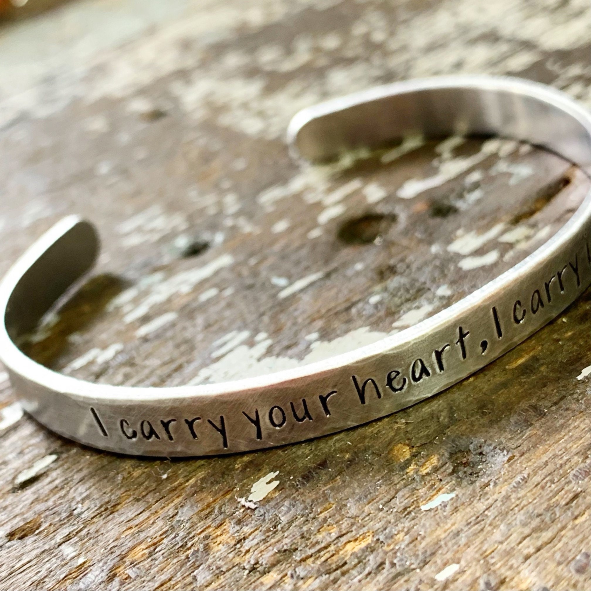I Carry Your Heart I Carry It in Mine Cuff Bracelet 10 Year