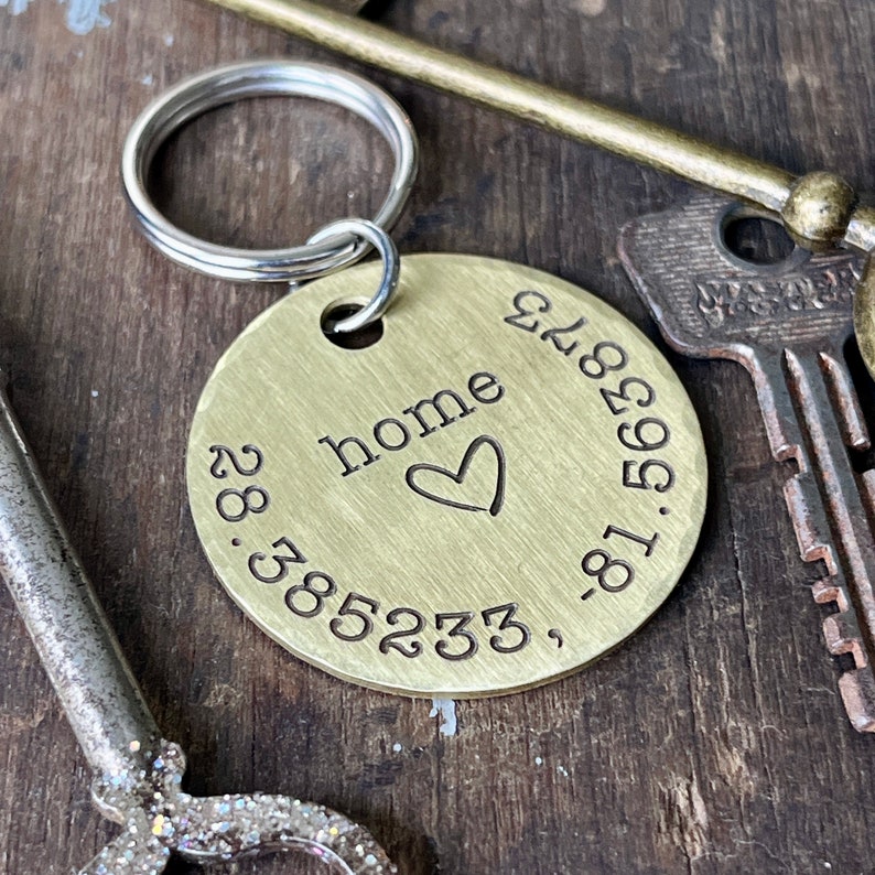 Brass Coordinate Keychain: Sentimental Long Distance Gift - Etsy