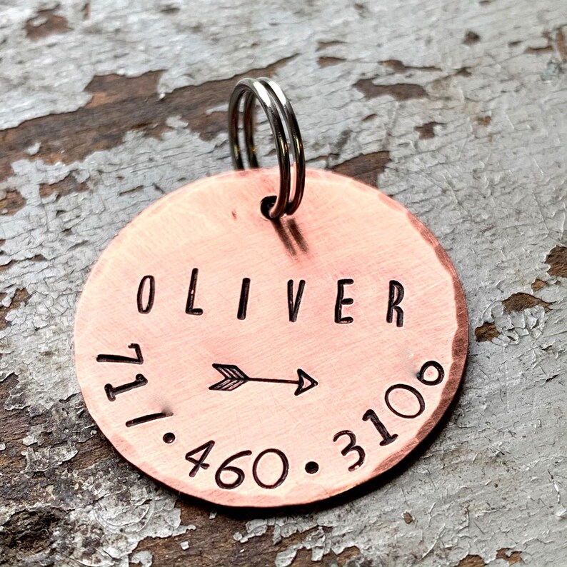 Rose Gold Dog Tags Large Dog ID Tag Custom Engraved ID Tags Etsy