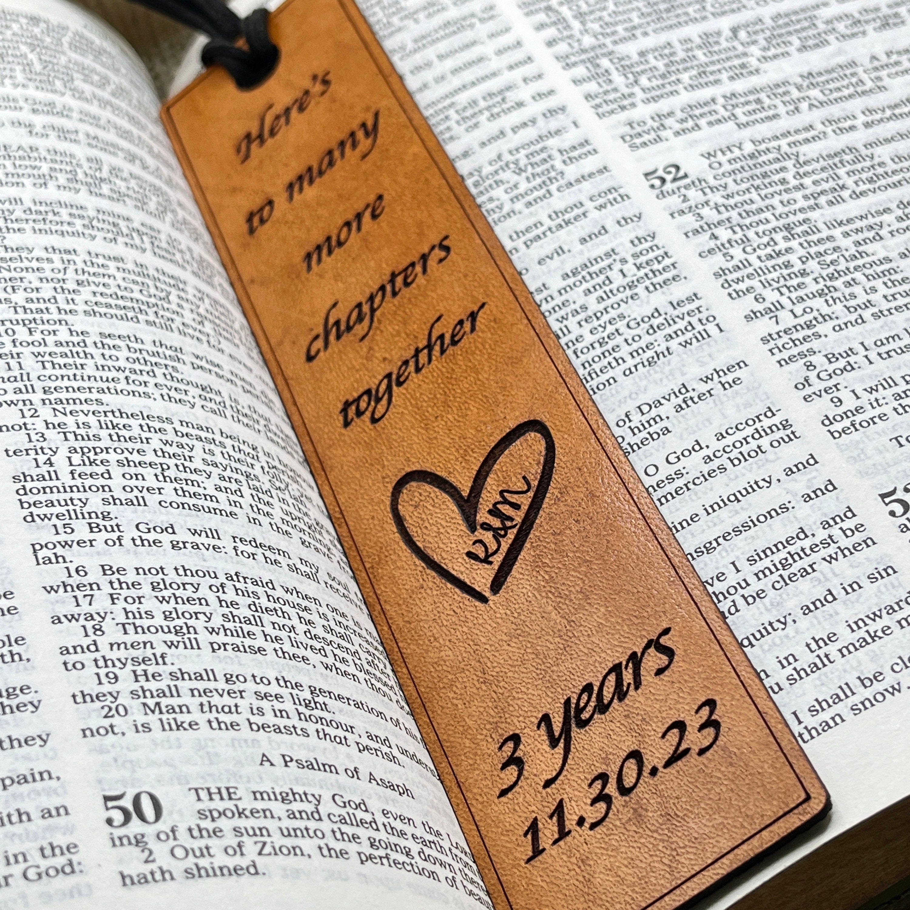 感謝の声続々！ Anniversary Bookmark Leather Custom Gift Leather Him, for パンツ