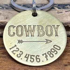 Custom Dog Tag, Cowboy Tag, Western Style Dog Tag, Name Tag for Pet, Arrow Tags, Custom Dog and Cat Tags, Dog Tags for Dogs Personalized