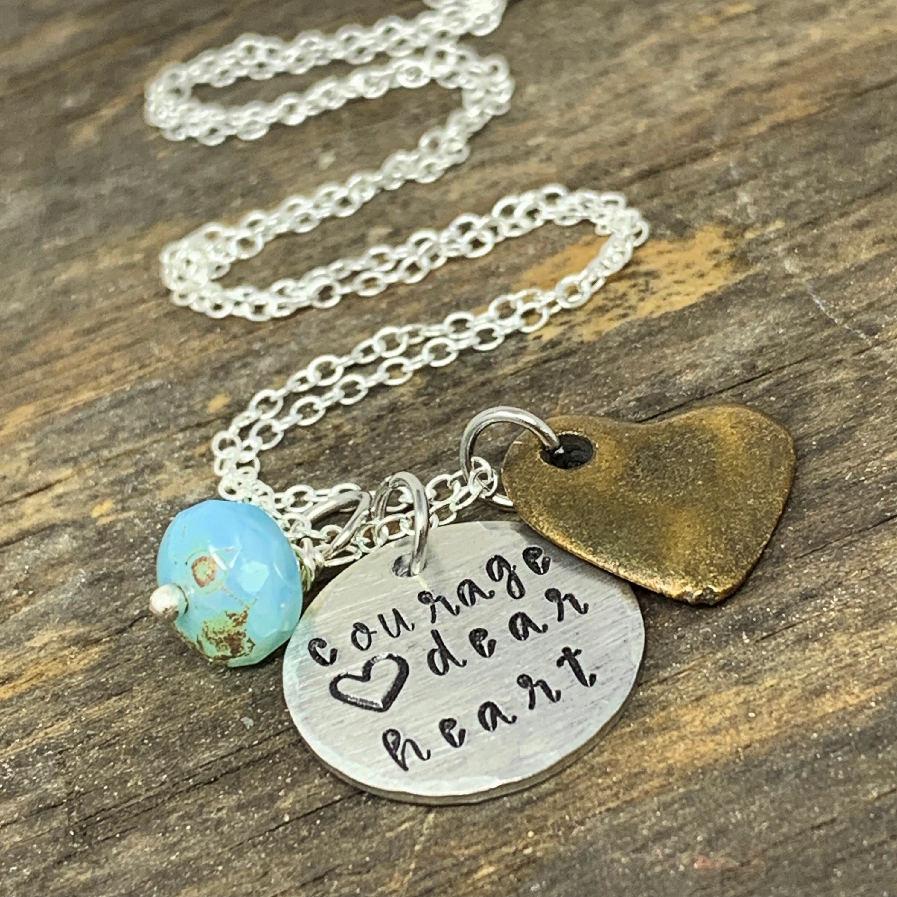 Courage Dear Heart Necklace Courage Dear Heart CS Lewis Quote