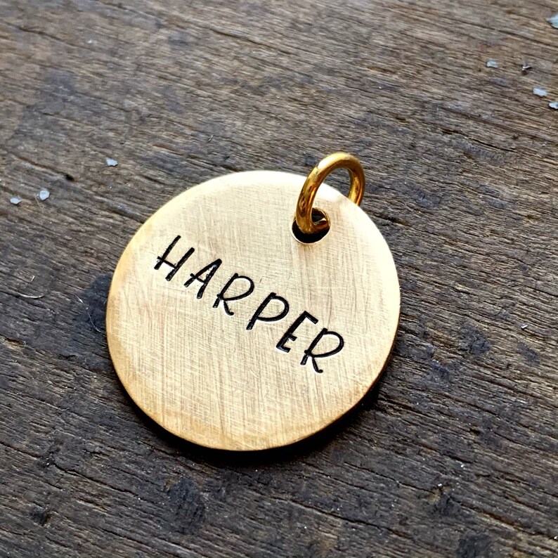 Gold Name Charm Custom Engraved Charm Personalized Jewelry Etsy