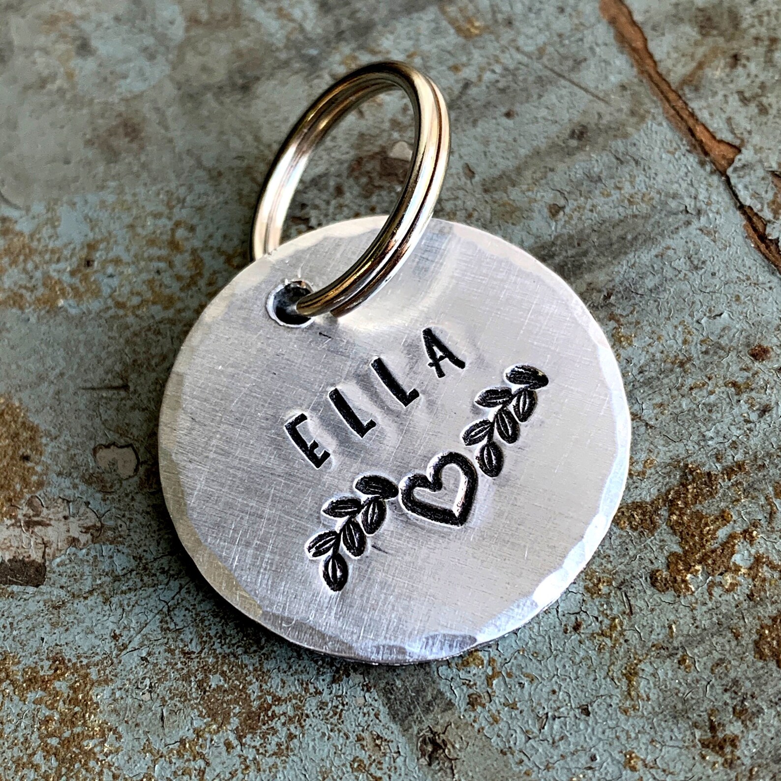 Double Sided Pet Tag Pet Name Tag Silver Dog Tag Custom Etsy